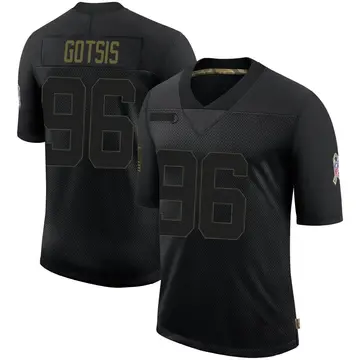 Nike Adam Gotsis Men's Limited Jacksonville Jaguars Black 2020 Salute To Service Jersey