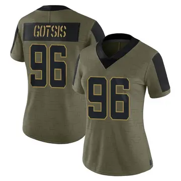 Nike Adam Gotsis Women's Limited Jacksonville Jaguars Olive 2021 Salute To Service Jersey