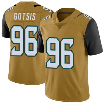 Nike Adam Gotsis Youth Limited Jacksonville Jaguars Gold Color Rush Vapor Untouchable Jersey