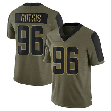 Nike Adam Gotsis Youth Limited Jacksonville Jaguars Olive 2021 Salute To Service Jersey