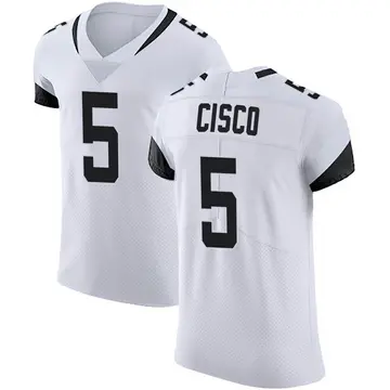 Nike Andre Cisco Men's Elite Jacksonville Jaguars White Vapor Untouchable Road Jersey