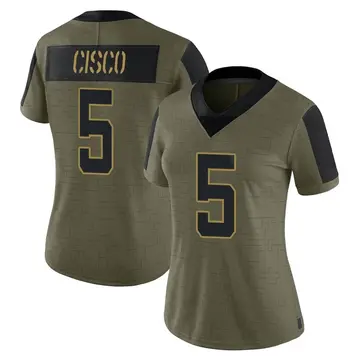 Nike Andre Cisco Women's Limited Jacksonville Jaguars Olive 2021 Salute To Service Jersey