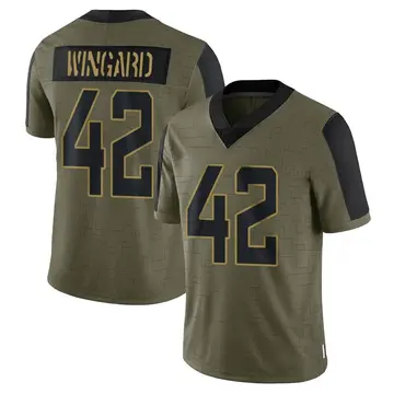 Nike Andrew Wingard Men's Limited Jacksonville Jaguars Olive 2021 Salute To Service Jersey