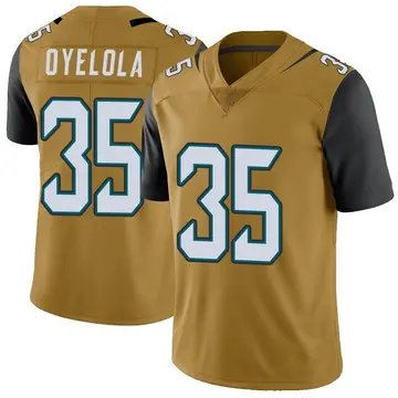 Nike Ayo Oyelola Men's Limited Jacksonville Jaguars Gold Color Rush Vapor Untouchable Jersey