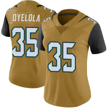 Nike Ayo Oyelola Women's Limited Jacksonville Jaguars Gold Color Rush Vapor Untouchable Jersey