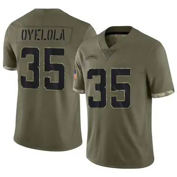 Nike Ayo Oyelola Youth Limited Jacksonville Jaguars Olive 2022 Salute To Service Jersey