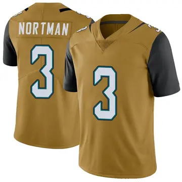 Nike Brad Nortman Men's Limited Jacksonville Jaguars Gold Color Rush Vapor Untouchable Jersey