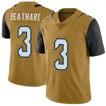 Nike C.J. Beathard Youth Limited Jacksonville Jaguars Gold Color Rush Vapor Untouchable Jersey