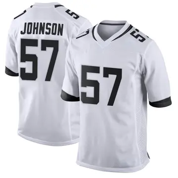 Nike Caleb Johnson Men's Game Jacksonville Jaguars White Jersey