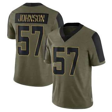 Nike Caleb Johnson Men's Limited Jacksonville Jaguars Olive 2021 Salute To Service Jersey