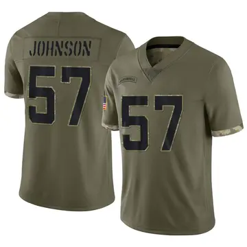 Nike Caleb Johnson Men's Limited Jacksonville Jaguars Olive 2022 Salute To Service Jersey