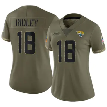 Nike Calvin Ridley Women's Limited Jacksonville Jaguars Olive 2022 Salute To Service Jersey