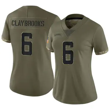 Nike Chris Claybrooks Women's Limited Jacksonville Jaguars Olive 2022 Salute To Service Jersey