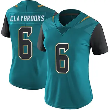 Nike Chris Claybrooks Women's Limited Jacksonville Jaguars Teal Vapor Untouchable Team Color Jersey