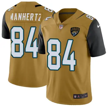 Nike Chris Manhertz Youth Limited Jacksonville Jaguars Gold Color Rush Vapor Untouchable Jersey