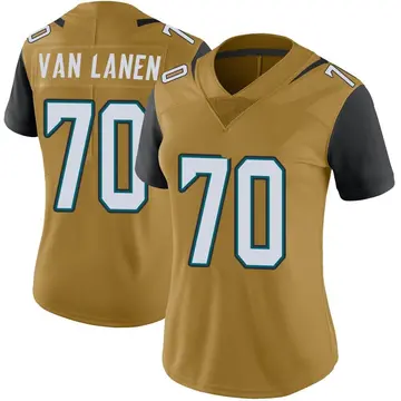 Nike Cole Van Lanen Women's Limited Jacksonville Jaguars Gold Color Rush Vapor Untouchable Jersey