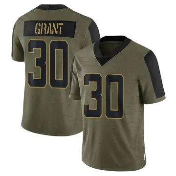 Nike Corey Grant Youth Limited Jacksonville Jaguars Olive 2021 Salute To Service Jersey