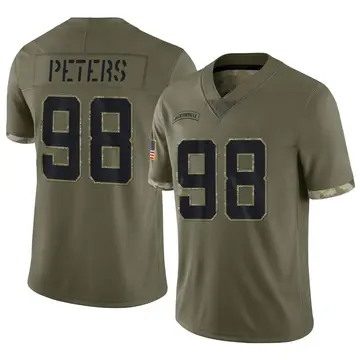 Nike Corey Peters Men's Limited Jacksonville Jaguars Olive 2022 Salute To Service Jersey