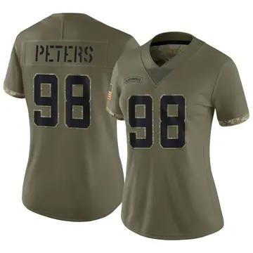 Nike Corey Peters Women's Limited Jacksonville Jaguars Olive 2022 Salute To Service Jersey