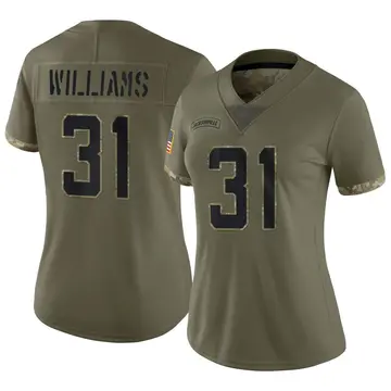 Nike Darious Williams Women's Limited Jacksonville Jaguars Olive 2022 Salute To Service Jersey