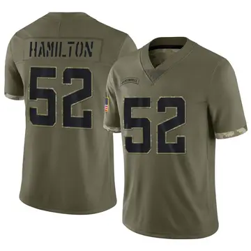Nike Davon Hamilton Men's Limited Jacksonville Jaguars Olive DaVon Hamilton 2022 Salute To Service Jersey