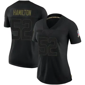 Nike Davon Hamilton Women's Limited Jacksonville Jaguars Black DaVon Hamilton 2020 Salute To Service Jersey