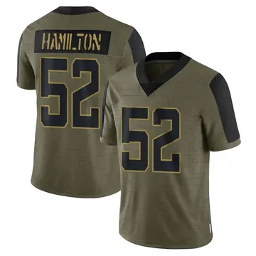 Nike Davon Hamilton Youth Limited Jacksonville Jaguars Olive DaVon Hamilton 2021 Salute To Service Jersey