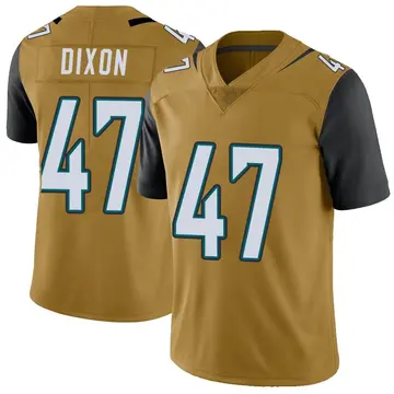Nike De'Shaan Dixon Men's Limited Jacksonville Jaguars Gold Color Rush Vapor Untouchable Jersey