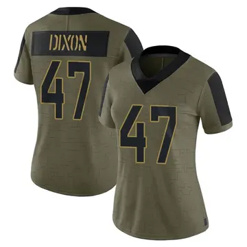 Nike De'Shaan Dixon Women's Limited Jacksonville Jaguars Olive 2021 Salute To Service Jersey