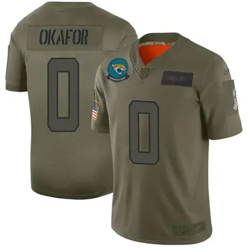 Nike Denzel Okafor Men's Limited Jacksonville Jaguars Camo 2019 Salute to Service Jersey
