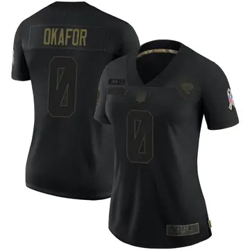 Nike Denzel Okafor Women's Limited Jacksonville Jaguars Black 2020 Salute To Service Jersey