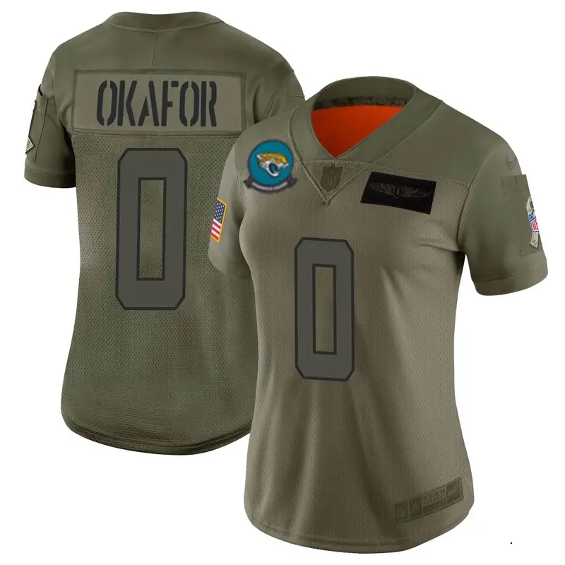 Nike Denzel Okafor Women's Limited Jacksonville Jaguars Camo 2019 Salute to Service Jersey