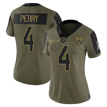 Nike E.J. Perry Women's Limited Jacksonville Jaguars Olive 2021 Salute To Service Jersey
