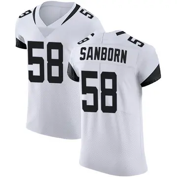 Nike Garrison Sanborn Men's Elite Jacksonville Jaguars White Vapor Untouchable Road Jersey