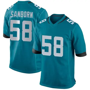 Nike Garrison Sanborn Men's Game Jacksonville Jaguars Teal Jersey