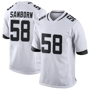Nike Garrison Sanborn Men's Game Jacksonville Jaguars White Jersey