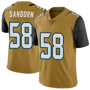 Nike Garrison Sanborn Men's Limited Jacksonville Jaguars Gold Color Rush Vapor Untouchable Jersey