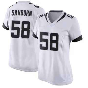 Nike Garrison Sanborn Women's Game Jacksonville Jaguars White Jersey