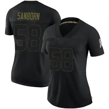 Nike Garrison Sanborn Women's Limited Jacksonville Jaguars Black 2020 Salute To Service Jersey