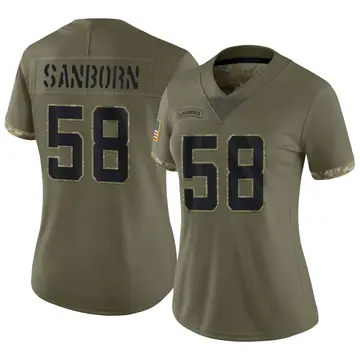 Nike Garrison Sanborn Women's Limited Jacksonville Jaguars Olive 2022 Salute To Service Jersey
