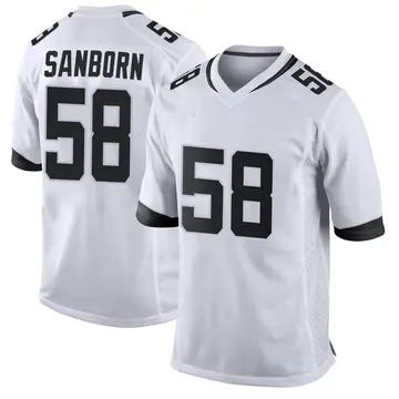 Nike Garrison Sanborn Youth Game Jacksonville Jaguars White Jersey