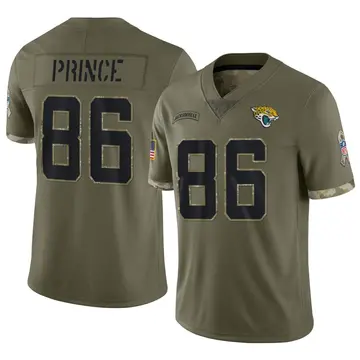 Nike Gerrit Prince Youth Limited Jacksonville Jaguars Olive 2022 Salute To Service Jersey