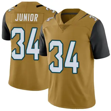 Nike Gregory Junior Men's Limited Jacksonville Jaguars Gold Color Rush Vapor Untouchable Jersey