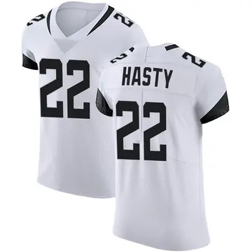 Nike JaMycal Hasty Men's Elite Jacksonville Jaguars White Vapor Untouchable Road Jersey