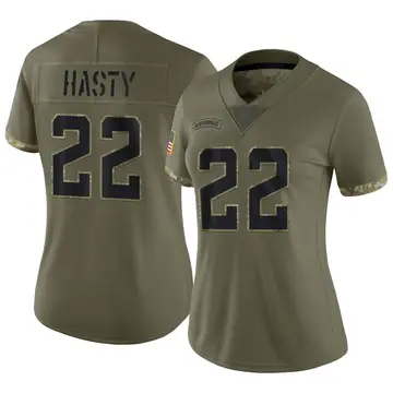 Nike JaMycal Hasty Women's Limited Jacksonville Jaguars Olive 2022 Salute To Service Jersey