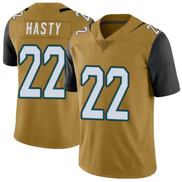 Nike JaMycal Hasty Youth Limited Jacksonville Jaguars Gold Color Rush Vapor Untouchable Jersey