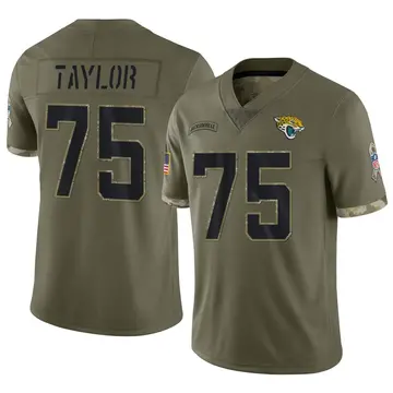 Nike Jawaan Taylor Youth Limited Jacksonville Jaguars Olive 2022 Salute To Service Jersey