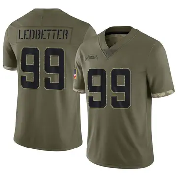Nike Jeremiah Ledbetter Men's Limited Jacksonville Jaguars Olive 2022 Salute To Service Jersey