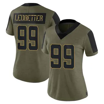 Nike Jeremiah Ledbetter Women's Limited Jacksonville Jaguars Olive 2021 Salute To Service Jersey