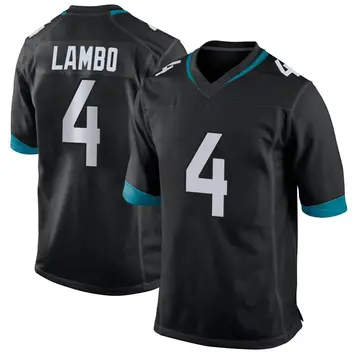 Nike Josh Lambo Men's Game Jacksonville Jaguars Black Alternate Jersey